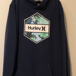 Hurley Navy Pullover Hoodie with Tropical Hex Logo